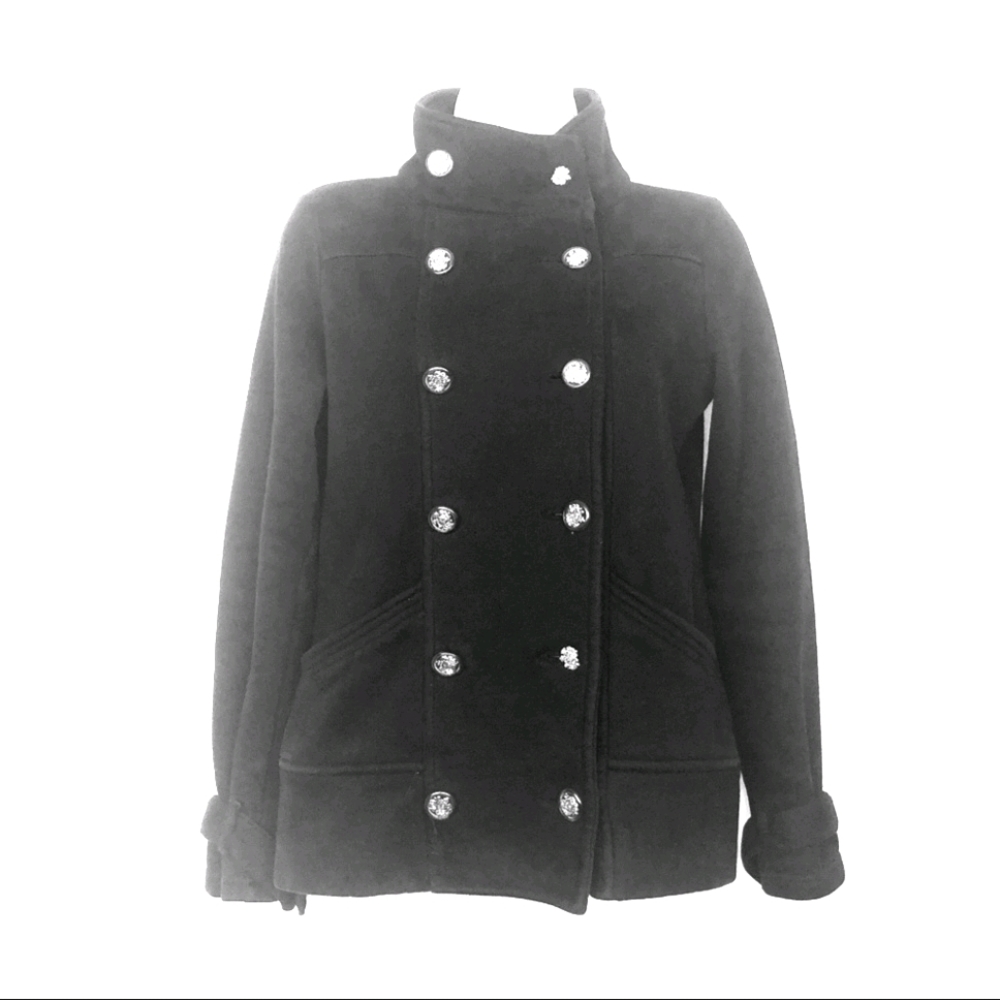 Iris Basic Military Style Black Jacket Size Small